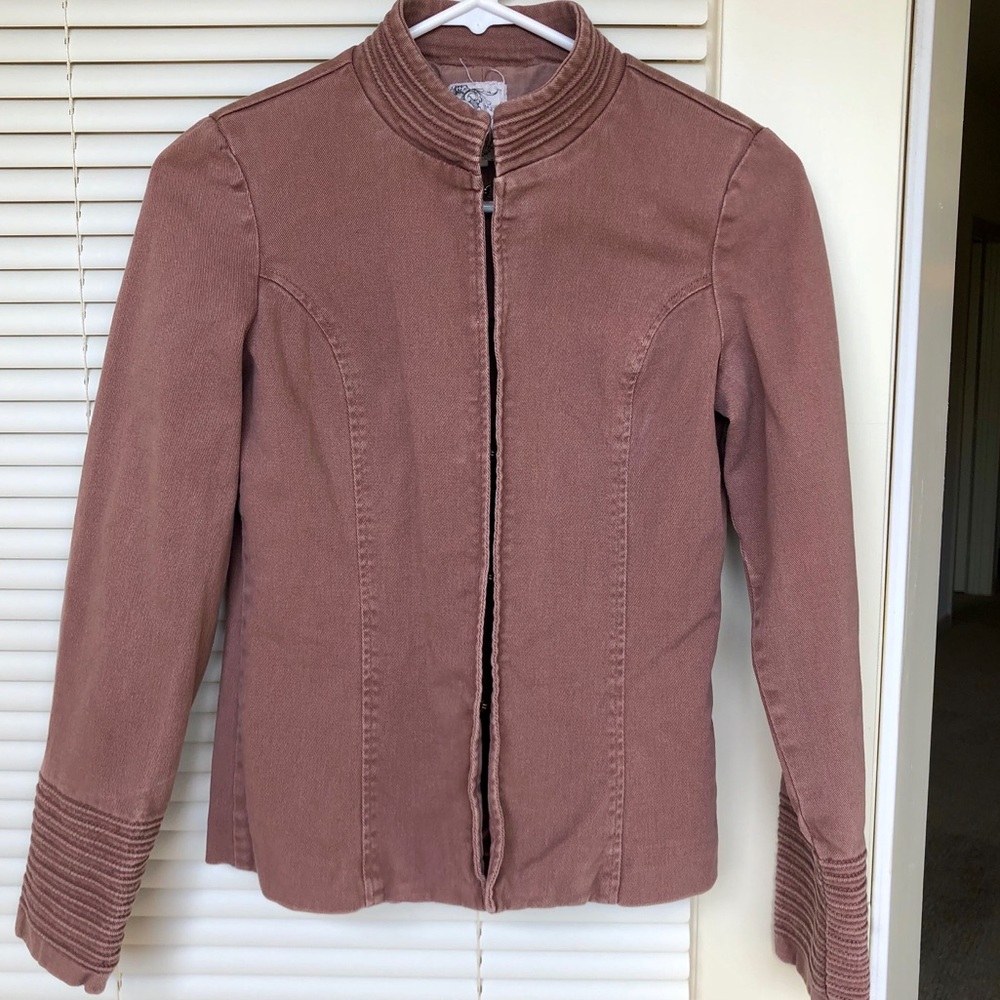 ANTHROPOLOGIE Tulle XS Military Jacket Dusty Rose